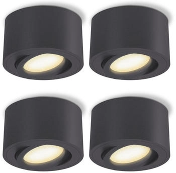 SSC-LUXon LED Aufbaustrahler CELI-1N Aufbauspot flach schwenkbar in anthrazit mit LED Modul dimmbar, Warmweiß E