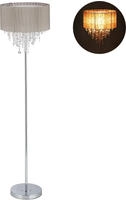 Stehlampe Kristall, Lampenschirm Aus Organza, Runder Standfu&szlig;, E27, Stehleuchte,