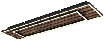 Globo GLOBO LED-Deckenleuchte WOODY 67345D2 schwarz Kunststoff MDF Metall B/H/L: ca. 20x6x80 cm 1 Brennstellen (145009)