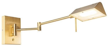 QAZQA Design Wandleuchte Messing inkl. LED dimmbar - Notia I Wohnzimmer I Schlafzimmer - Stahl Länglich - I LED (105554)