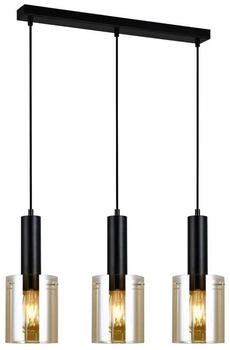 Italux PND-5581-3-BK+AMB - Hängeleuchte an Schnur SARDO 3xE27/40W/230V schwarz/golden (IT0617)
