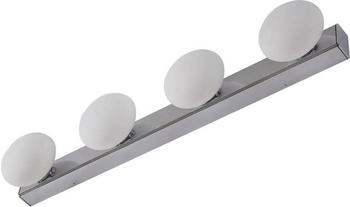 Lucande LED-Bad-Wandlampe Myrra, chrom, Glas, 60 cm, IP44