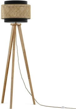 VICCO Stehlampe Morten, Rattan/Schwarz, 45 x 142 cm (24264)