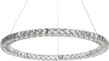 Beliani Hängelampe Kristallglas Metall silber Ringform rund ø 60 cm Modern Glamour Magat [EEK: G] (800000475127)