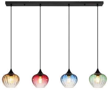 Globo GLOBO Pendelleuchte SANDER 15748-4H schwarz Metall B/H/L: ca. 18x120x111 cm E27 4 Brennstellen