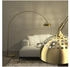 TecTake Bogenleuchte Arcus, Stahl, Retro-Stil, 60W - gold - gold Stahl 405201