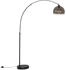 QAZQA Moderne Bogenlampe schwarz mit Rauchglas - Arc I Wohnzimmer I Schlafzimmer - Stahl Länglich - LED geeignet E27 (106638)