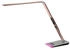 Eaxus ® LED Schreibtischlampe mit RGB-Farbwechsel - Dimmbar mit Touch-Funktion, Uhr, Kalender & Temperaturanzeige, Kupferfarben (74230)