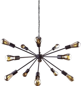 Licht-Erlebnisse Pendelleuchte ROD, ohne Leuchtmittel, Hängelampe Schwarz Metall E27 Vintage Design Küche