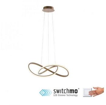 Licht-Erlebnisse LE126044 LED Pendelleuchte Drenis 3000 K 3250 lm Dimmbar aus Metall in Messing Matt Hängelampe