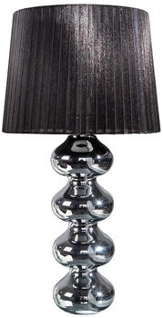 Riess-Ambiente Tischleuchte MIA 60cm silber / schwarz, ohne Leuchtmittel, Tischlampe · Barock Design · Stoff-Schirm
