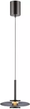 Paul Neuhaus PURE LED-Hängeleuchte Vitrum, grau, Glas/Aluminium, Ø 22 cm (2053-15)