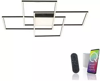 Paul Neuhaus 6073-18 Q-ASMIN LED Deckenleuchte 80x80cm schwarz Smart Home