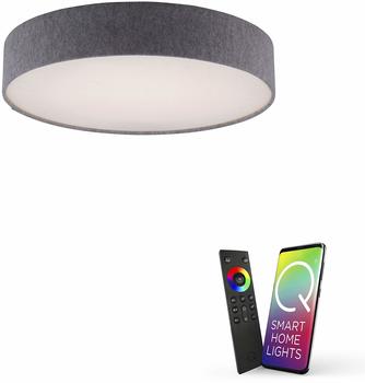 Paul Neuhaus LED-Deckenleuchte Q-KIARA, Smart Home, Stoffschirm , ZigBee-kompatibel (8428-15)
