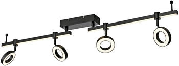 JUST LIGHT . LED-Deckenlampe LOLAsmart Bileda, 4-fl., schwarz (12076-18)
