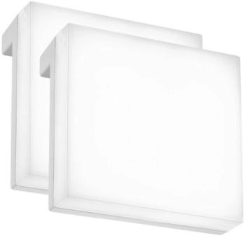 Briloner Leuchten Wandleuchte 2197026, LED fest integriert, 2700K - Extra-Warmweiß, LED Spiegellampe Bad 8x8x3,5 cm Weiß 6W Badezimmer Badlampe Wandlampe