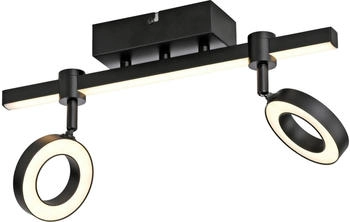JUST LIGHT LED-Deckenlampe LOLAsmart Bileda, 2-fl., schwarz (12075-18)