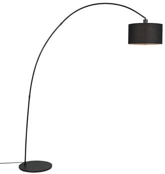 QAZQA Moderne Bogenlampe schwarz - Vinossa I Wohnzimmer - Stahl Länglich - LED geeignet E27 (93705)
