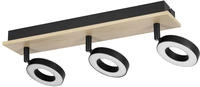EGLO Deckenleuchte "Rielves Deckenlampe, Holz und Metall, Spotbalken schwenkbar,