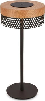 Briloner Akku LED Tischlampe Kabellos Warmweiß Schwarz Holz