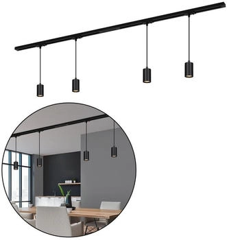 Briloner LED Pendelleuchte 8015045B, LED wechselbar, 2700K Extra-Warmweiß, Schienensystem Rail 1,5 m Schwarz max9W