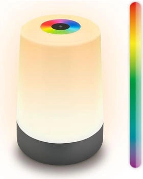 Briloner Nubsi LED Tischlampe kabellos IP44, Dimmbar, RGB+W, Touch, Akku, Anthrazit matt, &Oslash;9x13 cm
