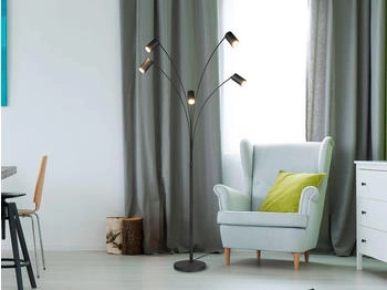 Trio meineWunschleuchte Bogenlampe Schwarz 5flammig mit schwenkbaren Spots, 200cm groß (4124LM532)