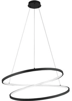Eglo LED H&auml;ngelampe Ruotale, Pendelleuchte &uuml;ber E&szlig;tisch, geschwungen, H&auml;ngeleuchte Ringe aus Metall in Schwarz, warmwei&szlig;, &Oslash; 70 cm (901138)