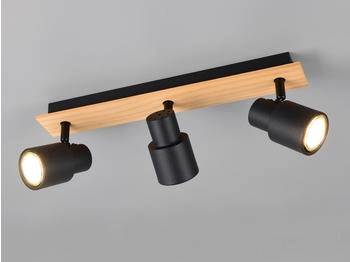 Trio Deckenstrahler Schwarz Holz, Breite 46cm (R81983032)
