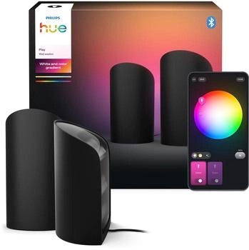 Philips Hue Play Wallwasher Doppelpack Tischleuchte RGB schwarz (929004236301)