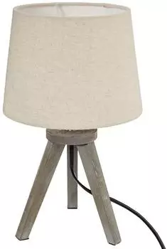 Atmosphera Aria Bedside Lamp Tripod Cotton H43.5 cm Beige