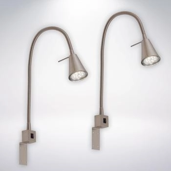 Briloner Set of 2 Reading LED Wall Lamps Adjustable with Switch 40.3 cm Matte Nickel