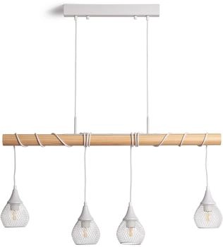 LEDKIA LIGHTING Metal and Wood Pendant Lamp Monah White G