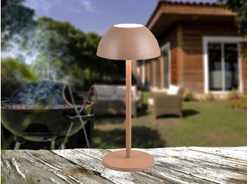 Trio Reality R54106165 Ricardo LED Tischleuchte 1,7W ⌀13,5cm Coffee IP54 warmweiss Touch
