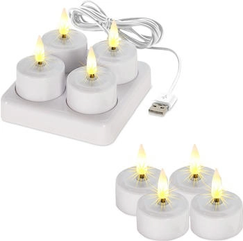 Spetebo 8er Set LED Teelichter mit Ladestation (4127)