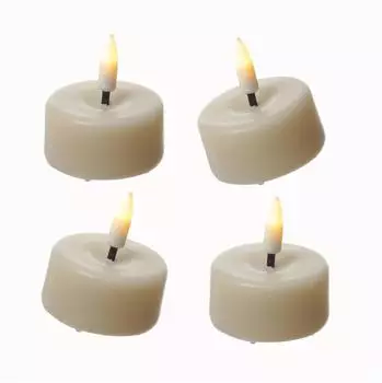 Deluxe Homeart LED Mini Teelichter Mia D: 3,5cm creme 4 Stk. (RF-0117-2)