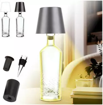AddLiving LED Flaschenlampe 56 LEDs IP44 inkl. 3 Flaschenaufs&auml;tze grau (ADDLIVING 3231)