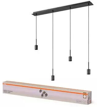 Osram Decor Pendelleuchte Needle Linear 4xE27 dunkelgrau Stahl individuelle Lichtszenarien 2m Kabel Dark Gray (4058075848528)