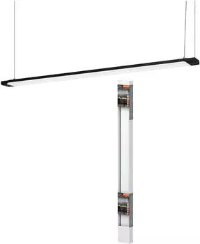 LEDVANCE Office Line Slab flache Bürodeckenleuchte 1.2 m 40 W 4100 lm 4000 K 840 kaltweiß 3-stufig dimmbar schwarzes Aluminium IP20 (4058075843646)