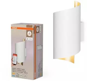 Osram SMART+ Matter Wall Twist LED Wandleuchte Weiß 230x127mm 12W 900lm TW 3000-6500K WiFi Alexa Alu (4099854475078)