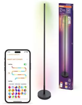 Osram LED Stehleuchte SMART WIFI FLOOR ROUND WITH REMOTE CONTROL Black RGB + TW + RC Dimmbar Tunable White (4099854472176)
