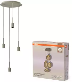 Osram Decor Pendelleuchte Needle Plate 4xE27 beige Stahl Vintage-Wirkung hochwertige Optik IP20 (4058075848504)