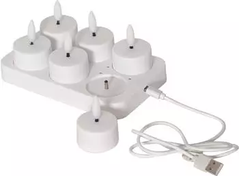 Star Trading LED Kerzen LED Teelichter Set Flamme Charge (6 x)