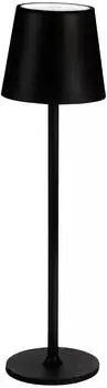 Idena 50123 LED Tischlampe touch dimmbare Nachttischlampe mit USB-C f&uuml;r Au&szlig;en und Innen h&ouml;henverstellbare Tischleuchte in Schwarz