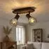 Globo Ceiling spotlight Black/Wood