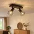 Globo Ceiling spotlight Black/Wood