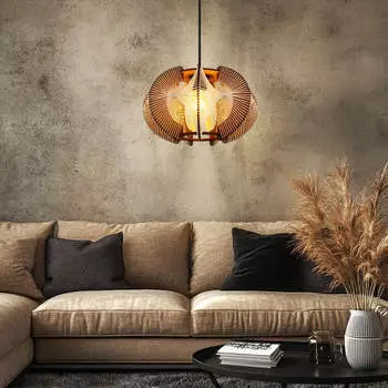 ETC Shop Wood/black pendant light – Höhenverstellung passt die Beleuchtung an individuelle Raumsituationen an