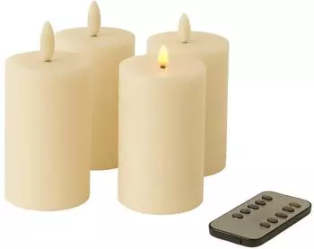 Fachhandel Plus LED Kerzen mit Timer 15 x 7,5 cm creme