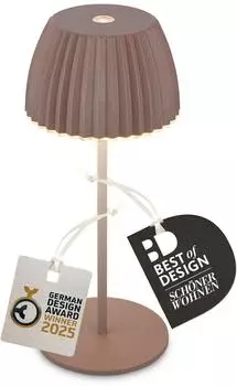Briloner Riffle LED Tischleuchte Mini 20 cm umbrasand (7552010)