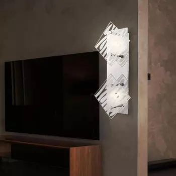 ETC Shop 2-flame wall light Silver